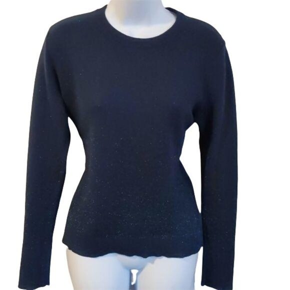 A New Day Women's Navy blue sweater pullover with metallic thread size S - Picture 1 of 9